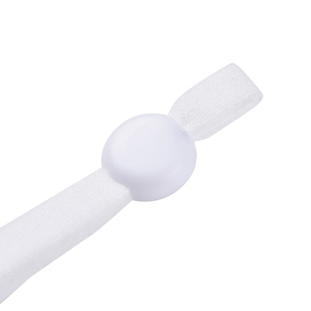 20 faixas de cordão elástico branco com fivela ajustável para máscara.