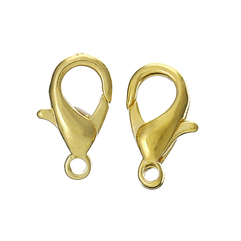 20 mosquetões 10 x 06 mm banhados a ouro
