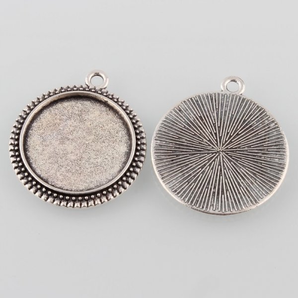 Porta-caboch&otilde;es de prata de 20 x 20 mm, pingentes de caboch&atilde;o 34AS