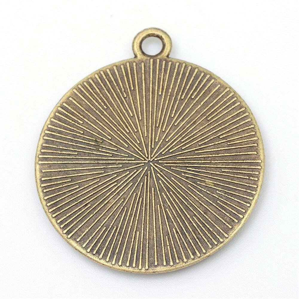 Porta-cabochões em bronze de 20 x 20 mm, pingentes de cabochão 34AB