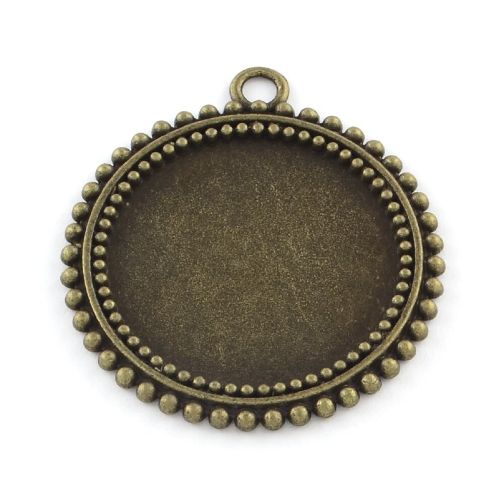 Porta-cabochões de bronze de 20 x 25 mm, pingentes de cabochão 31AB
