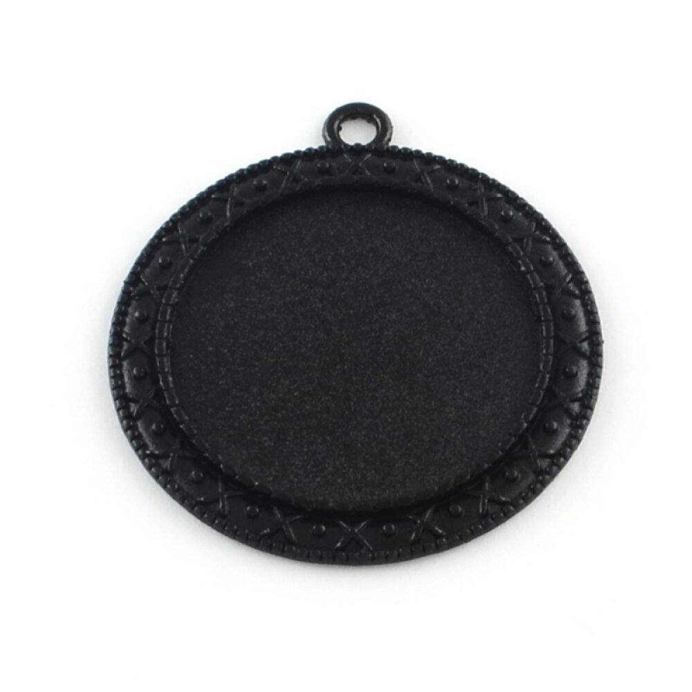 Porta-cabochão preto de 20 x 30 mm, pingentes de cabochão 06NR