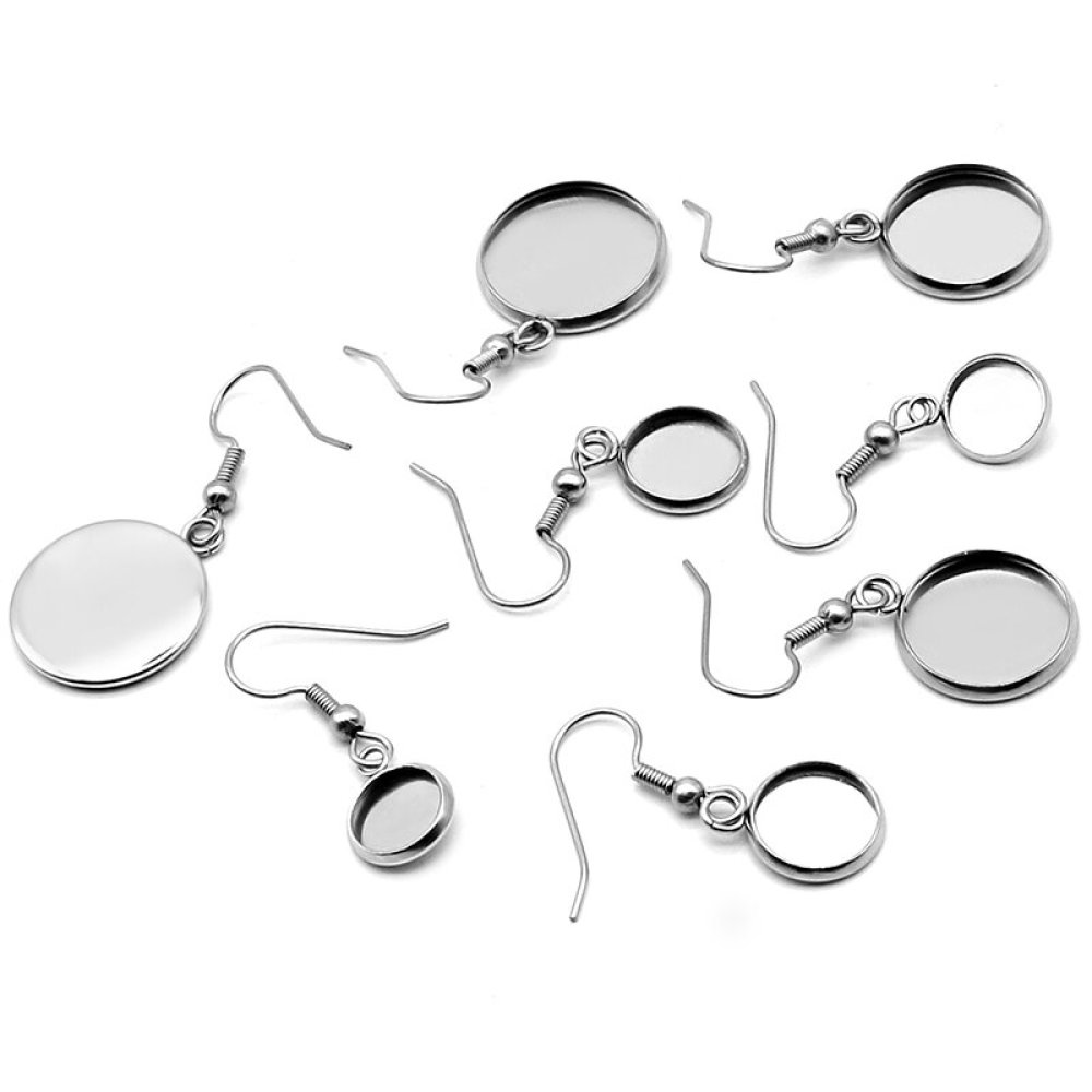 20 cabochões para brincos 10 mm N°06 Prata envelhecida