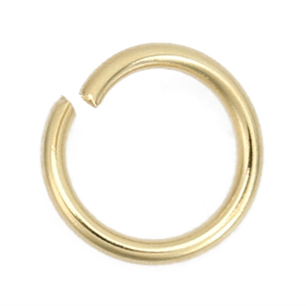 2 Anéis de junção abertos 06 mm Aço inoxidável banhado a ouro