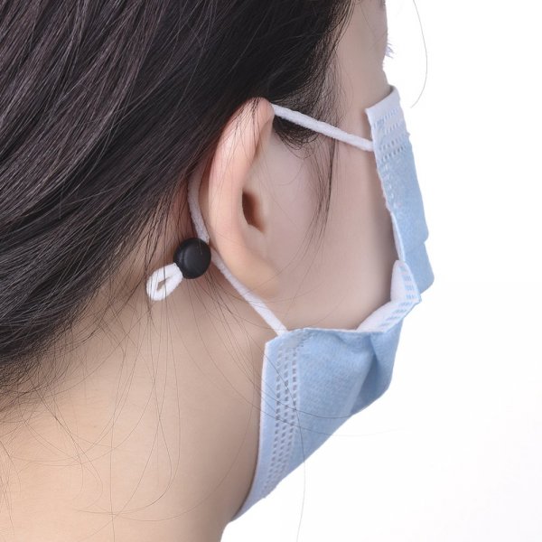 2 bandas de cord&atilde;o el&aacute;stico preto com fivela ajust&aacute;vel para fixa&ccedil;&atilde;o da m&aacute;scara