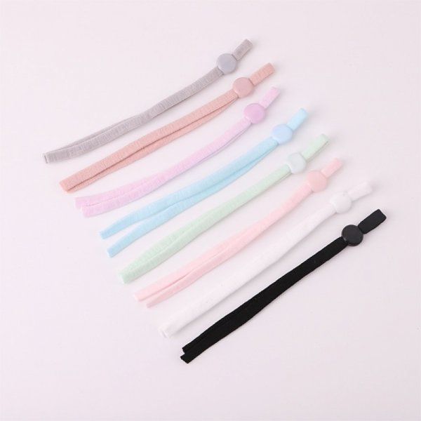 2 fitas vermelhas de cord&atilde;o el&aacute;stico com fivela ajust&aacute;vel para fixa&ccedil;&atilde;o da m&aacute;scara.