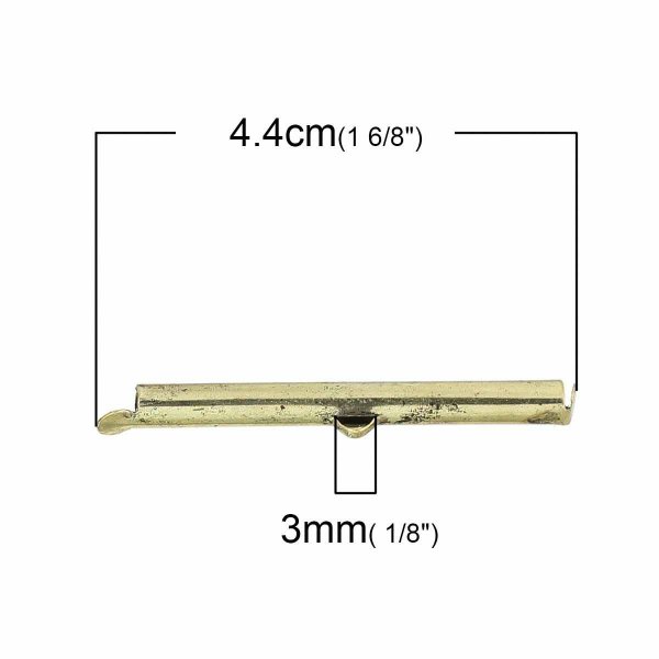 2 fechos para tubos de cobre cor bronze antigo 40x6mm-72433 