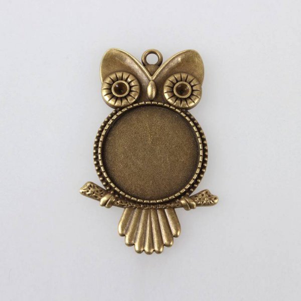 2 suportes de caboch&atilde;o de bronze de 25 mm, pingentes de caboch&atilde;o 116AB 