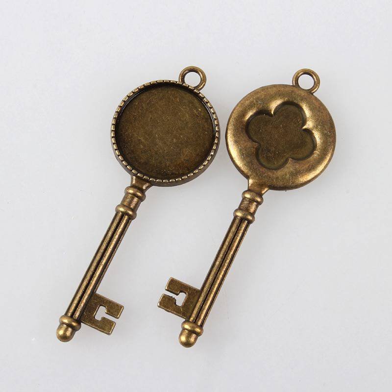 2 suportes de cabochão de bronze de 20 mm, pingentes de cabochão 132AB 