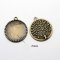 2 suportes de cabochão de bronze de 25 mm, pingentes de cabochão 06AB 