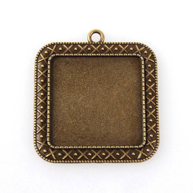 2 suportes de cabochão de bronze de 30 mm, pingentes de cabochão 44AB 