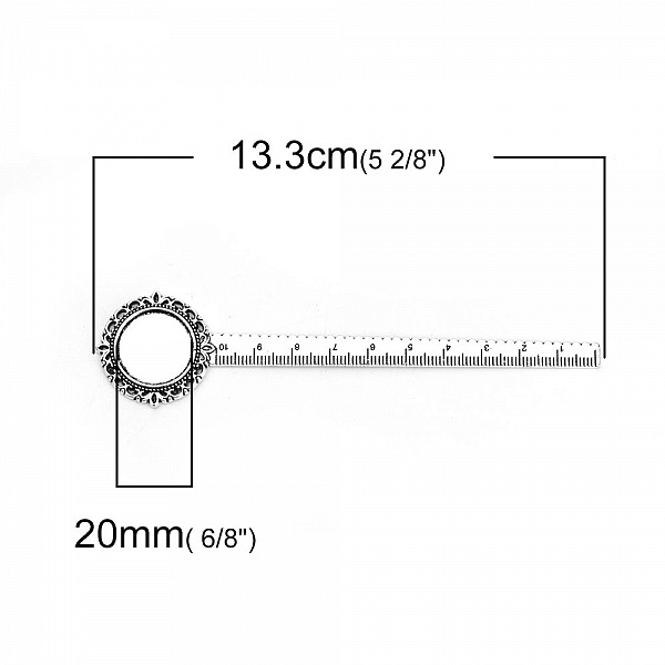 3 marcadores de livros r&eacute;gua caboch&atilde;o 20 mm N&deg;01 Prata envelhecida
