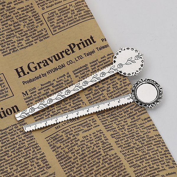 3 marcadores de livros r&eacute;gua caboch&atilde;o 20 mm N&deg;01 Prata envelhecida