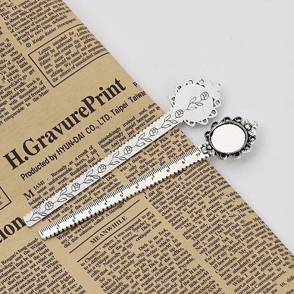 3 marcadores de livros r&eacute;gua caboch&atilde;o 20 mm N&deg;02 Prata envelhecida