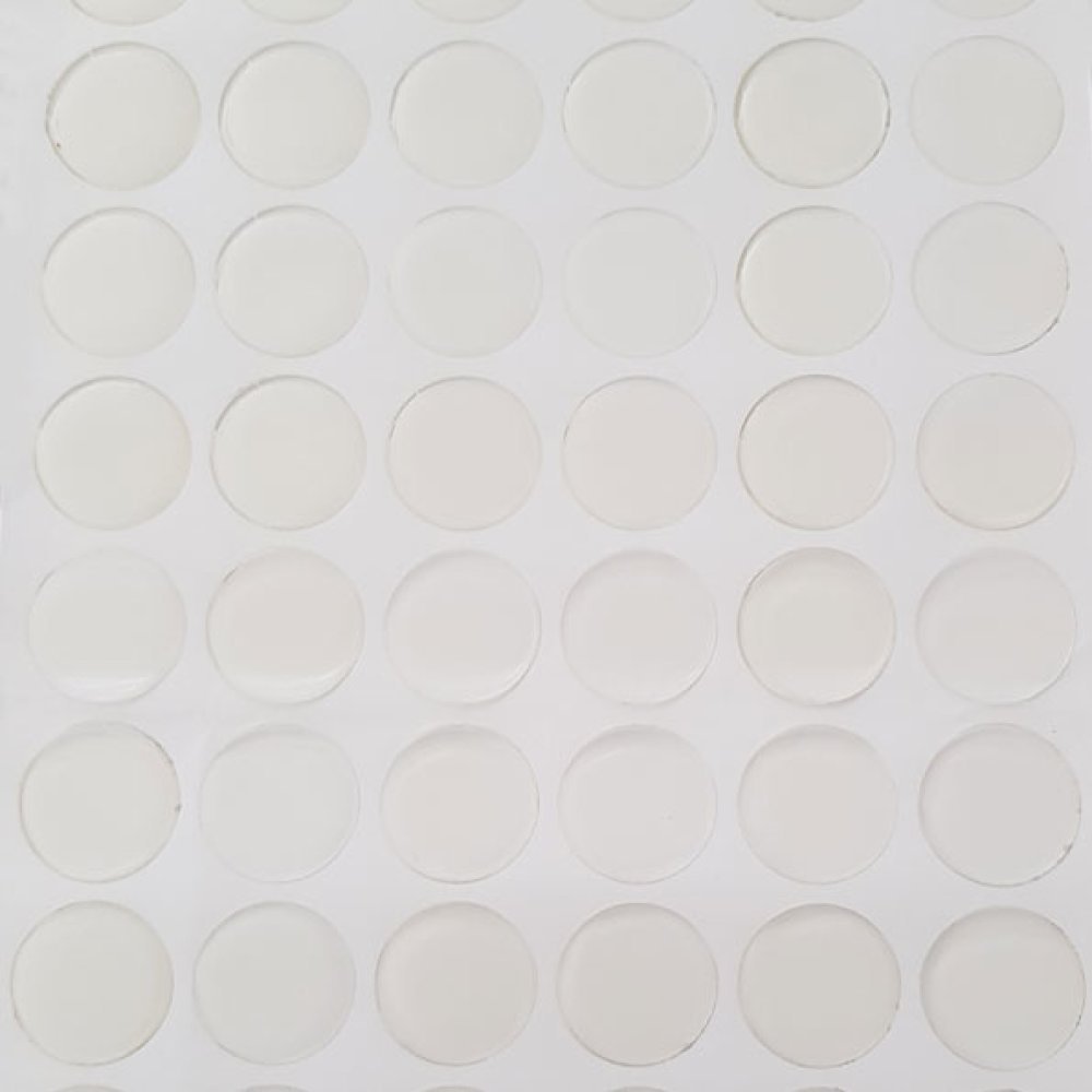 4 cabochões de resina transparente auto-adesivos de 25 mm