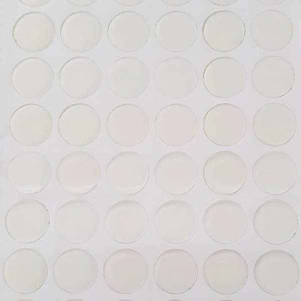 4 caboch&otilde;es de resina transparente auto-adesivos de 25 mm