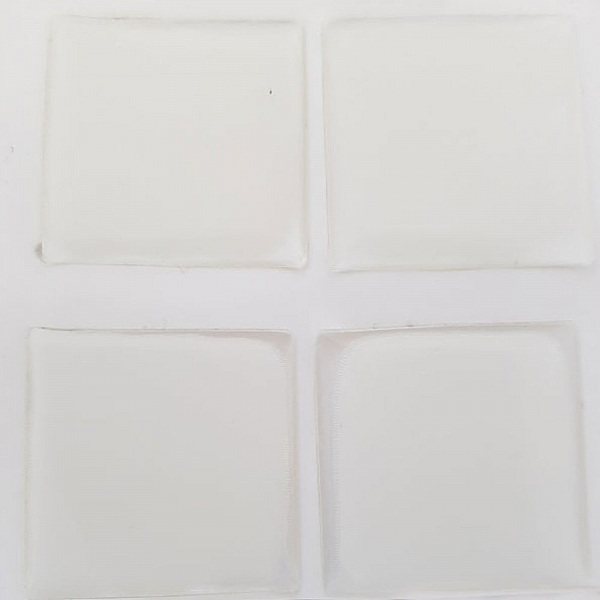 4 Caboch&otilde;es de resina auto-adesivos 25 x 25 mm Transparente