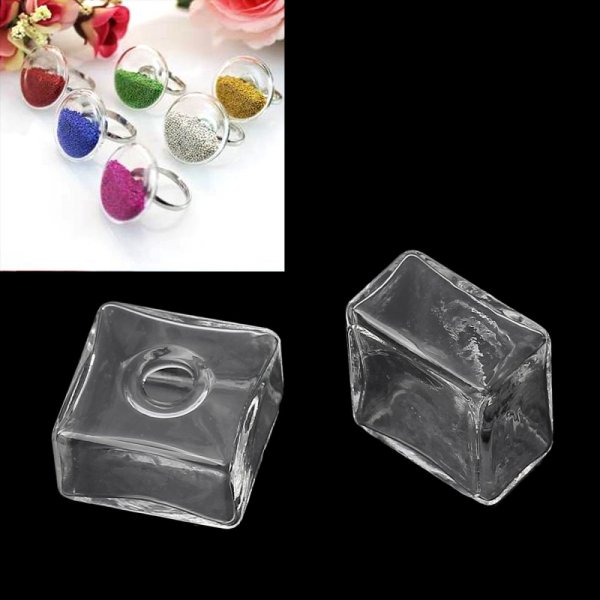 5 bolas de vidro Quadrado 20 mm para encher