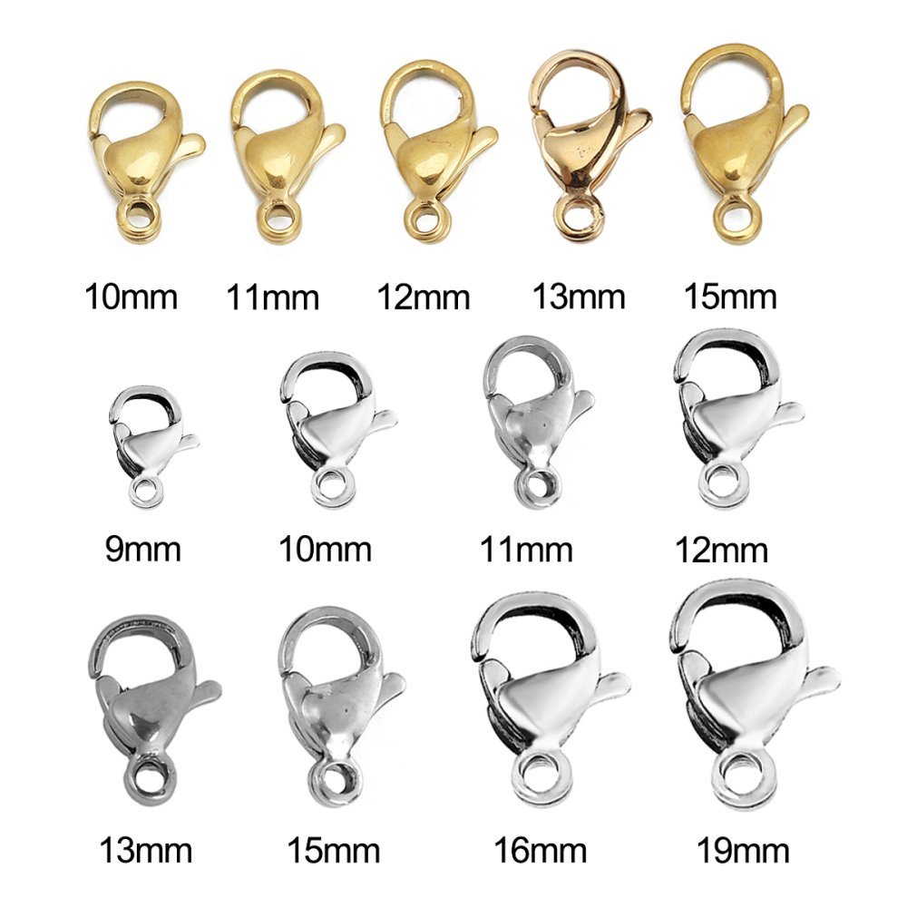 5 mosquetões de aço inoxidável 12 x 07 mm.