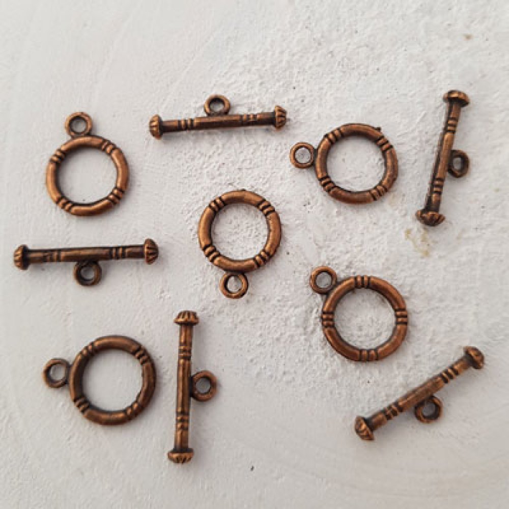 5 fechos de báscula Padrões redondos Bronze N°02