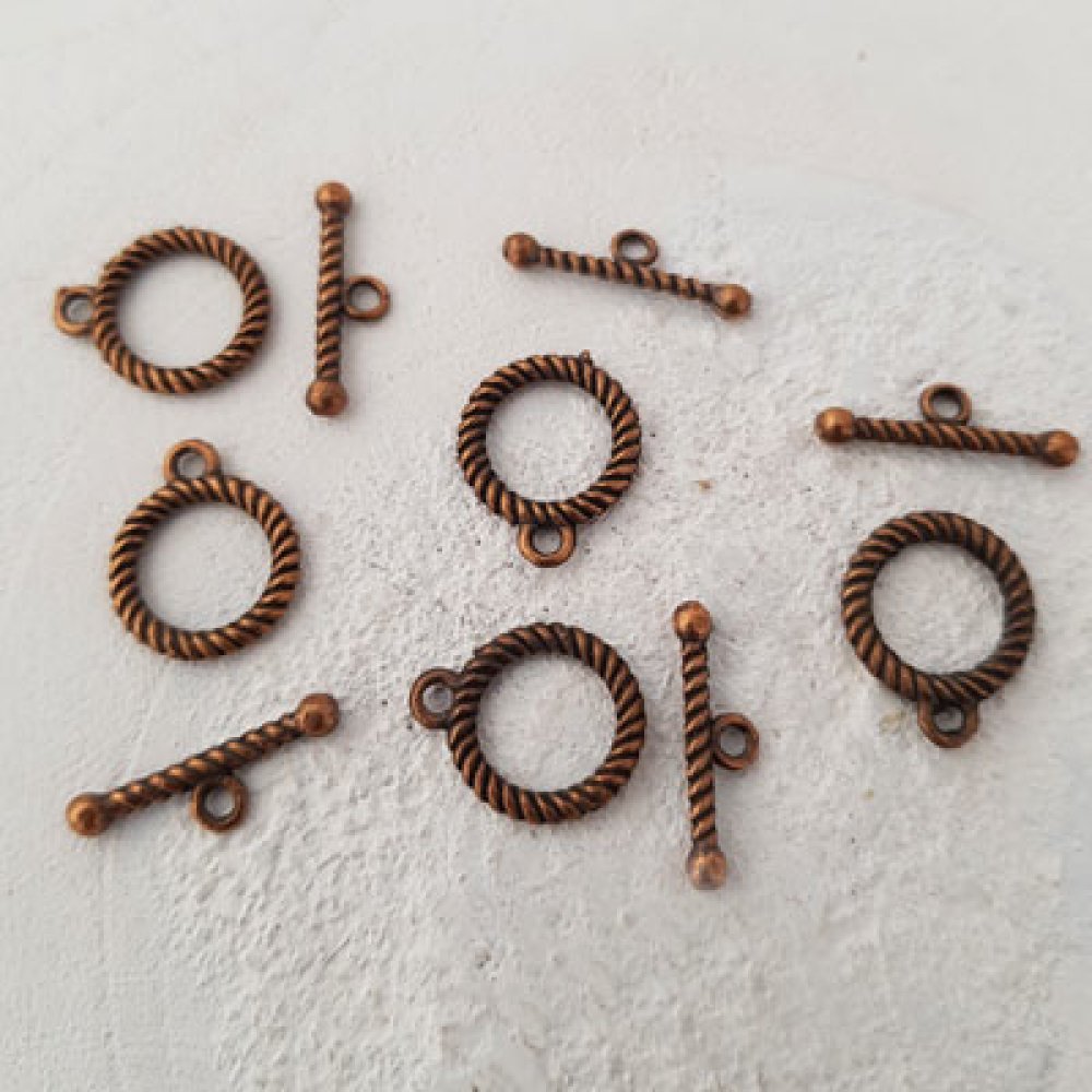 5 fechos de báscula padrão redondo bronze N°04