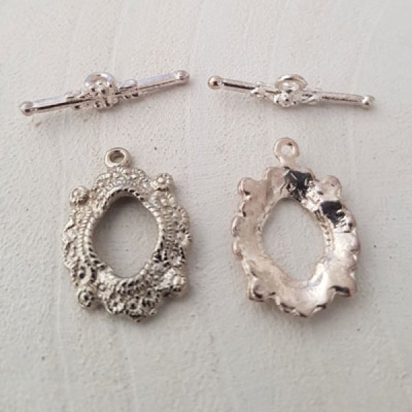 5 fechos de b&aacute;scula padr&atilde;o redondo prata N&deg;08