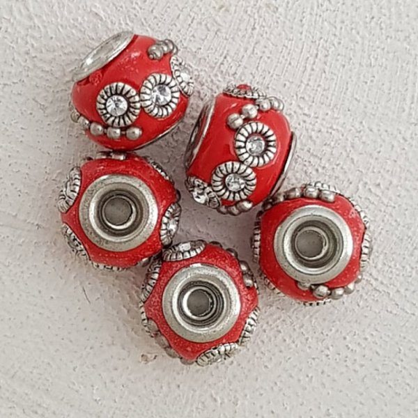 5 Contas redondas 12/10 mm N&deg;04