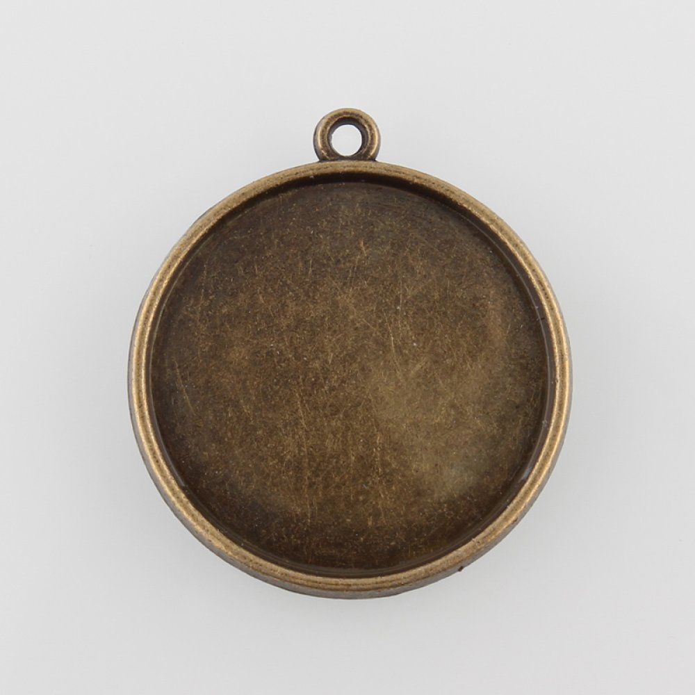 Porta-cabochões de bronze de 5 x 25 mm, pingentes de cabochão 43AB 