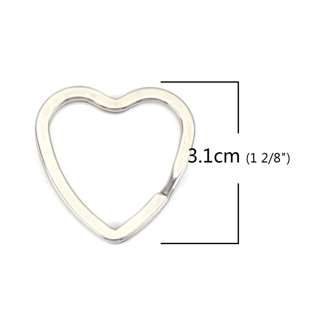Porta-chaves em forma de coração Aço inoxidável 31 x 31 mm