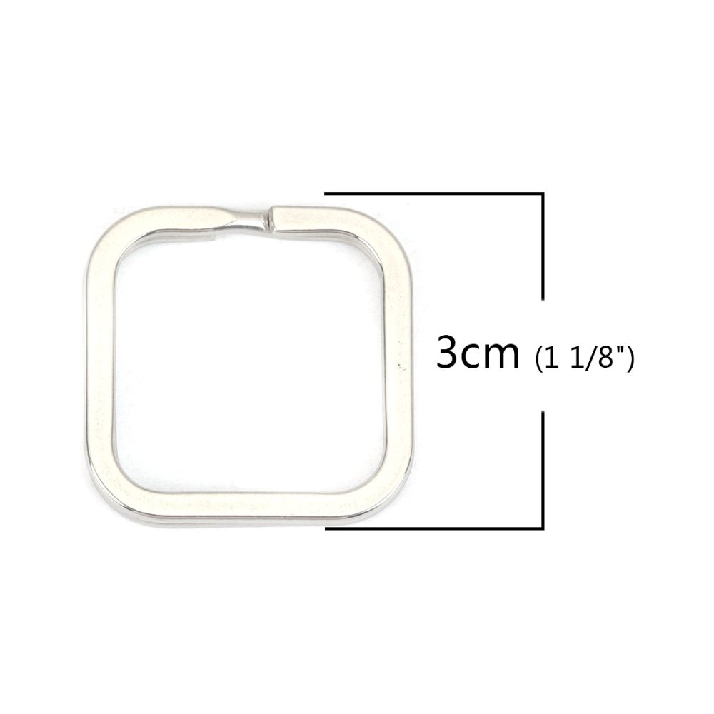 Porta-chaves de forma quadrada Aço inoxidável 30 x 30 mm