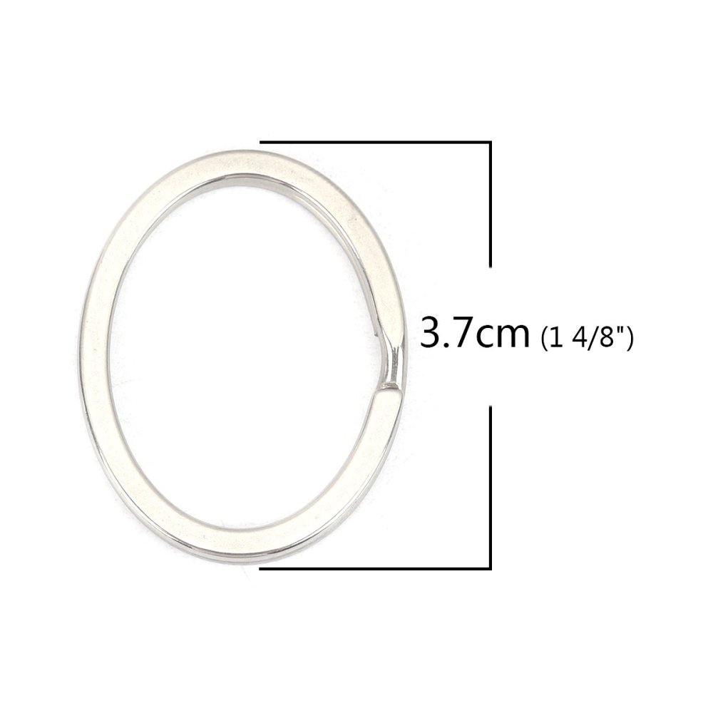 Porta-chaves oval Aço inoxidável 37 x 29 mm