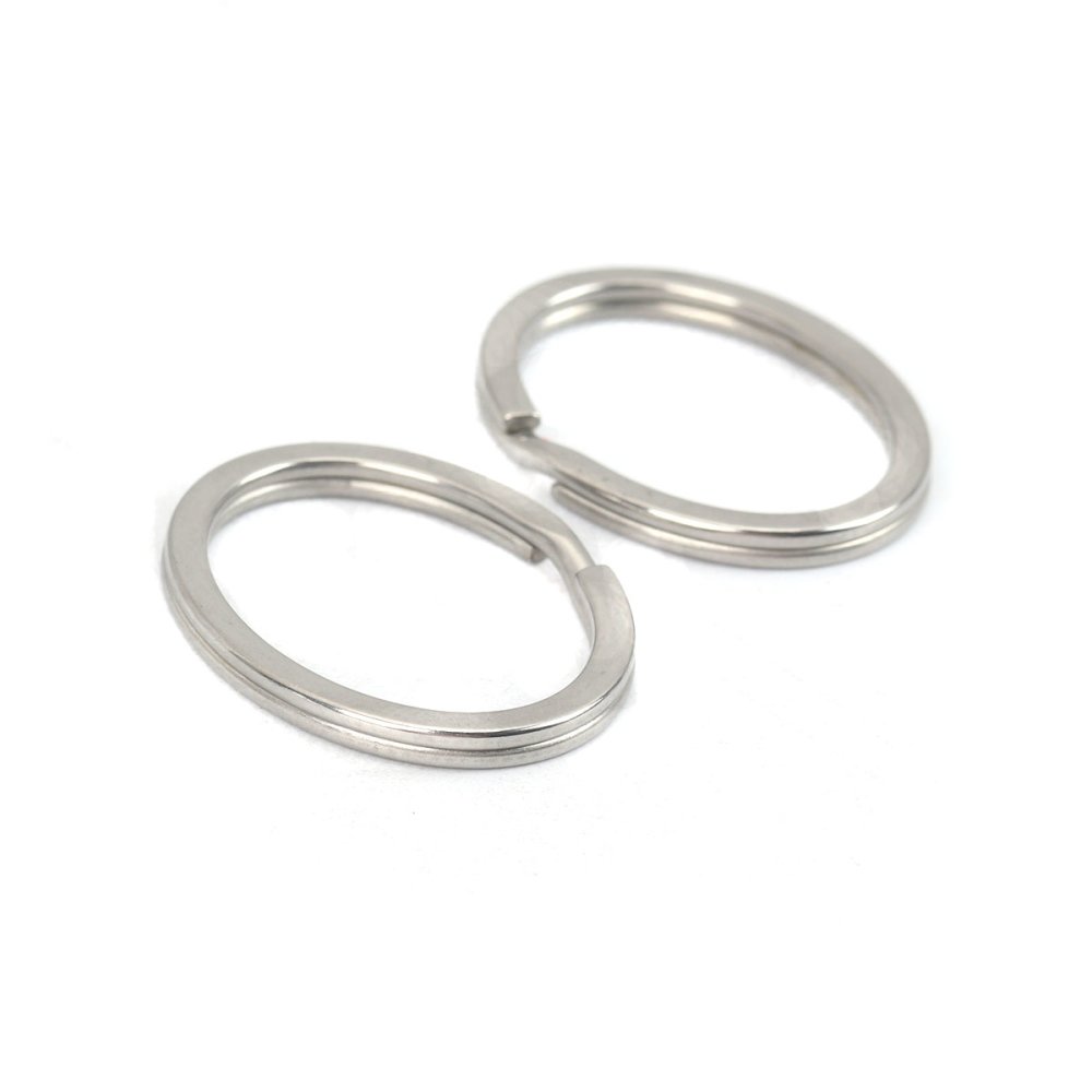 Porta-chaves oval Aço inoxidável 37 x 29 mm