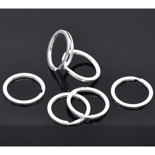 Anneau porte cl&eacute;s forme rond 30 mm Argent Vieilli