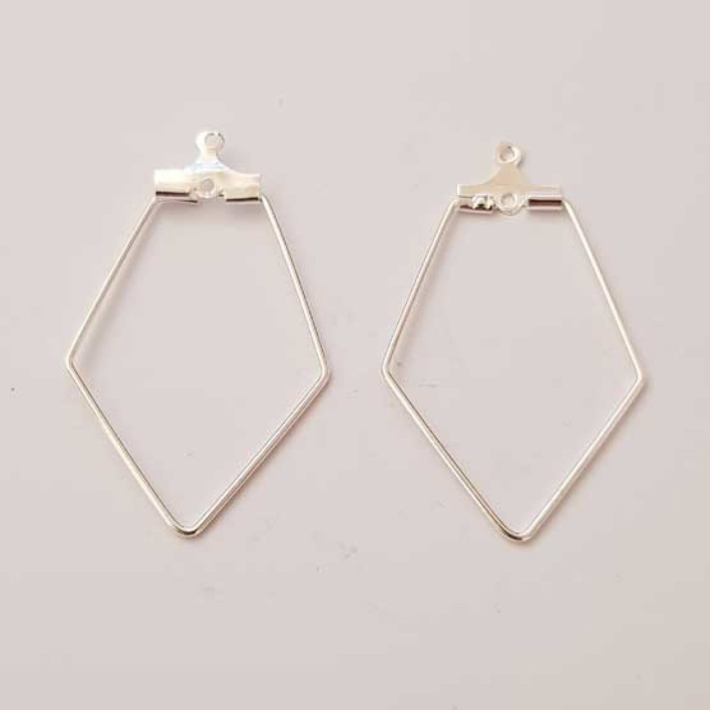 Suporte para brincos em prata Diamond Primer N°01 x 1 peça