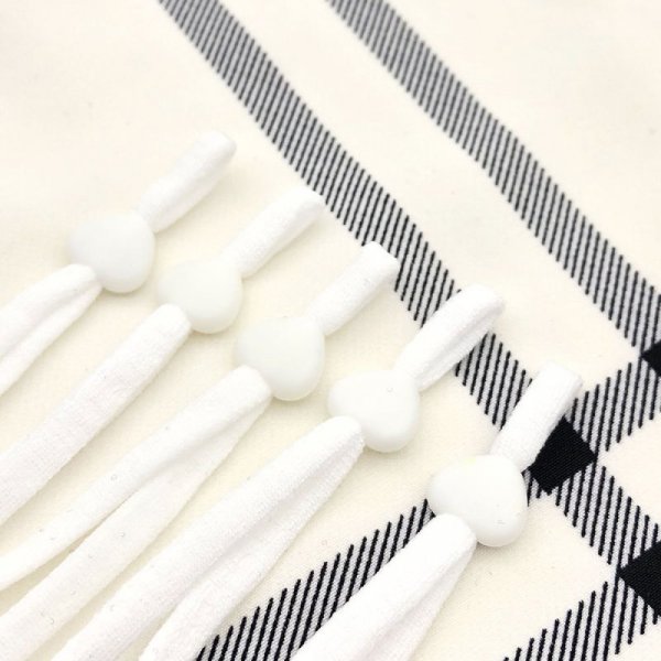 La&ccedil;o el&aacute;stico com fivela de borracha branca em forma de cora&ccedil;&atilde;o N&deg;04 x 10 pe&ccedil;as