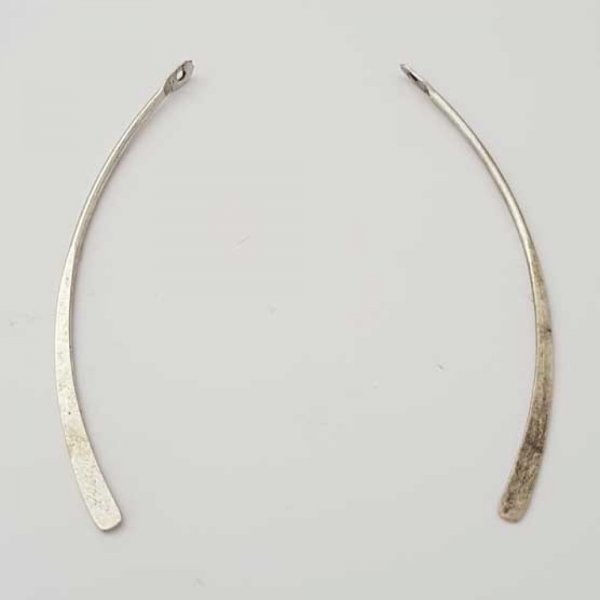 Barra de metal curvada Prata 1 anel N&deg;01 Prata