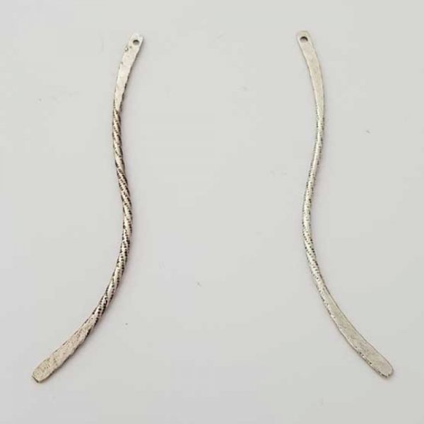 Barra Curva Metal Rod Prata 1 anel N&deg;02 Prata