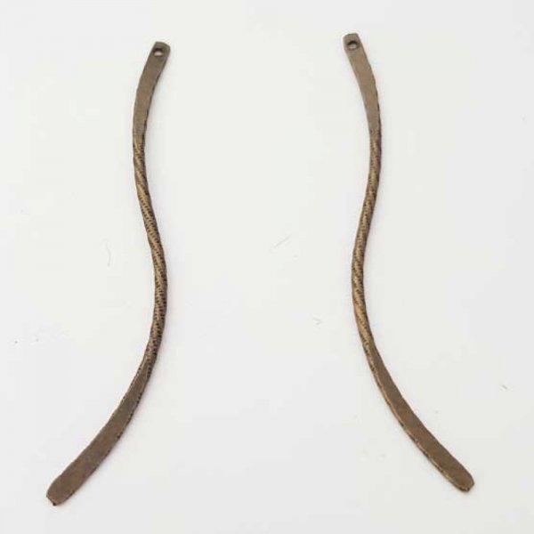 Barra de metal curvada Haste Prata 1 anel N&deg;02 Bronze