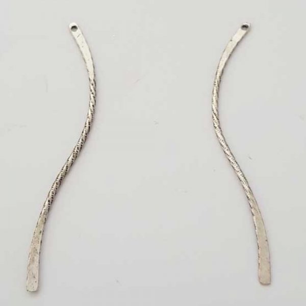 Barra de metal curvada Prata 1 anel N&deg;03 Prata