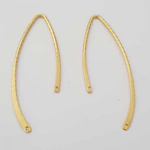 Barra de metal curvada Haste prateada 2 an&eacute;is N&deg;04 Ouro