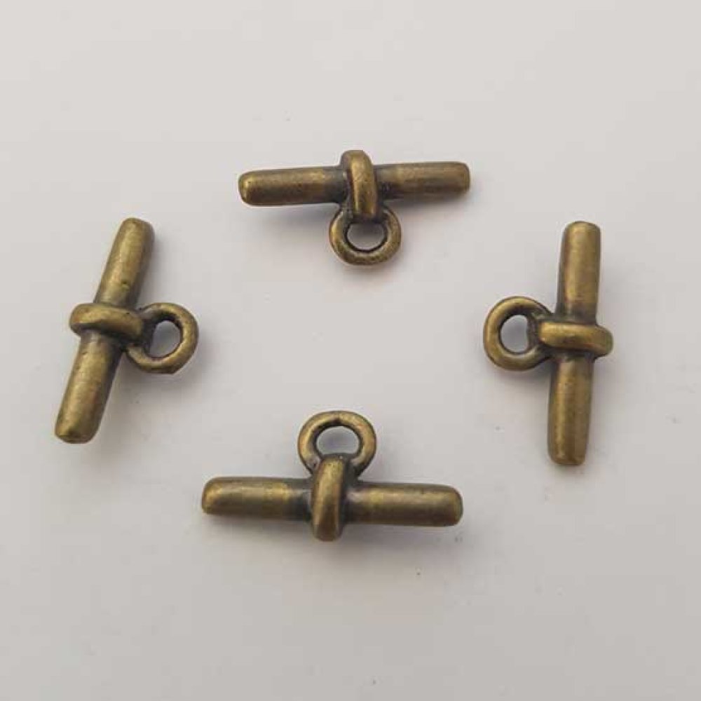 Barra para fecho de metal prateado N°19 Bronze