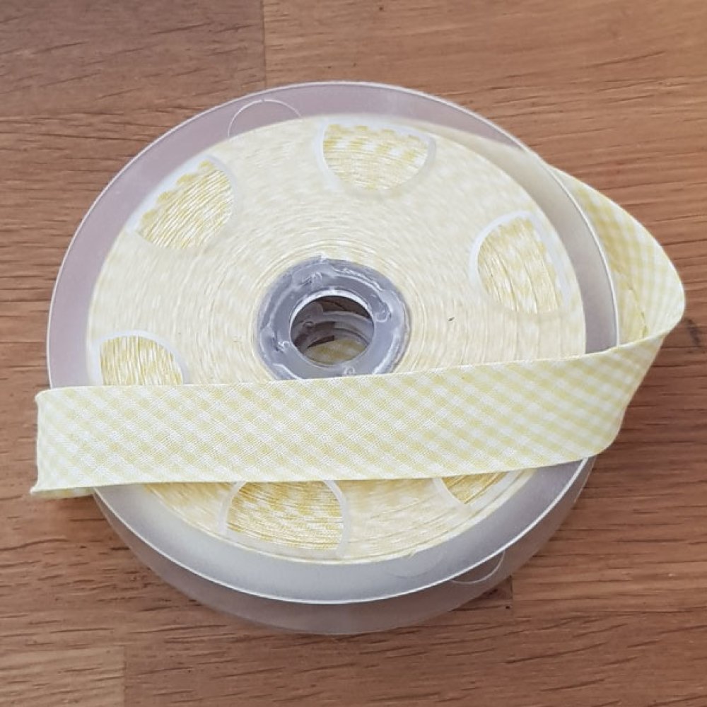Amarelo Gingham Fancy Bias All Textile 1 Meter Collar 09