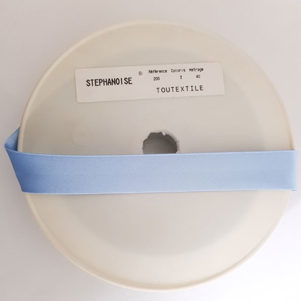 Bias Plain All Textile Satin 1 Meter Col 03 Light Blue