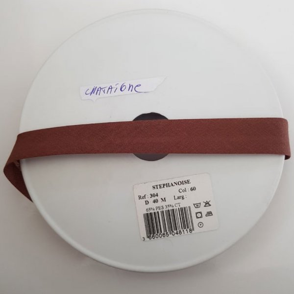 Todo o t&ecirc;xtil, vi&eacute;s simples 1 metro de gola 60 Chestnut