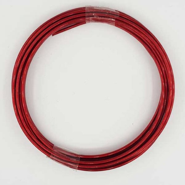 Bobine de 3 m&egrave;tres fil aluminium rond 2 mm Bordeaux