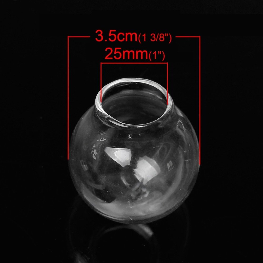 Bolas de vidro globo 01 35 mm 5 peças para encher