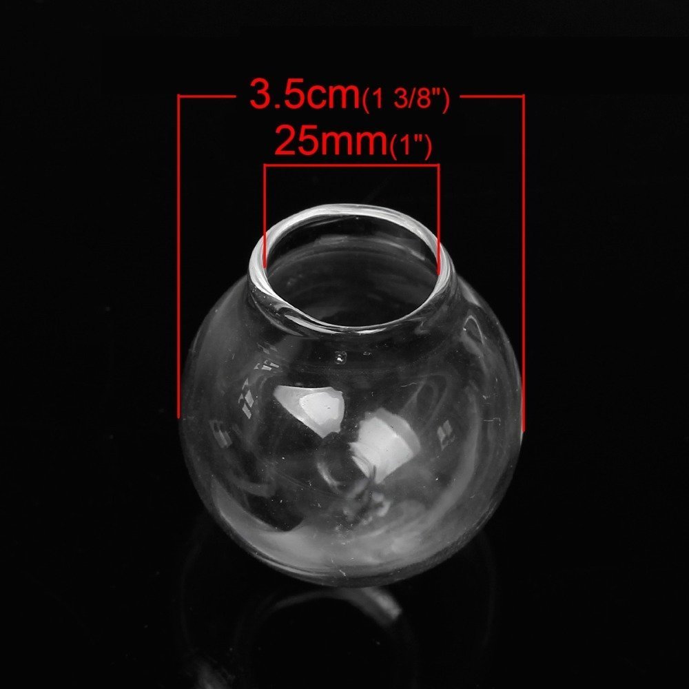 Bolas de vidro globo 01 35 mm 5 peças para encher