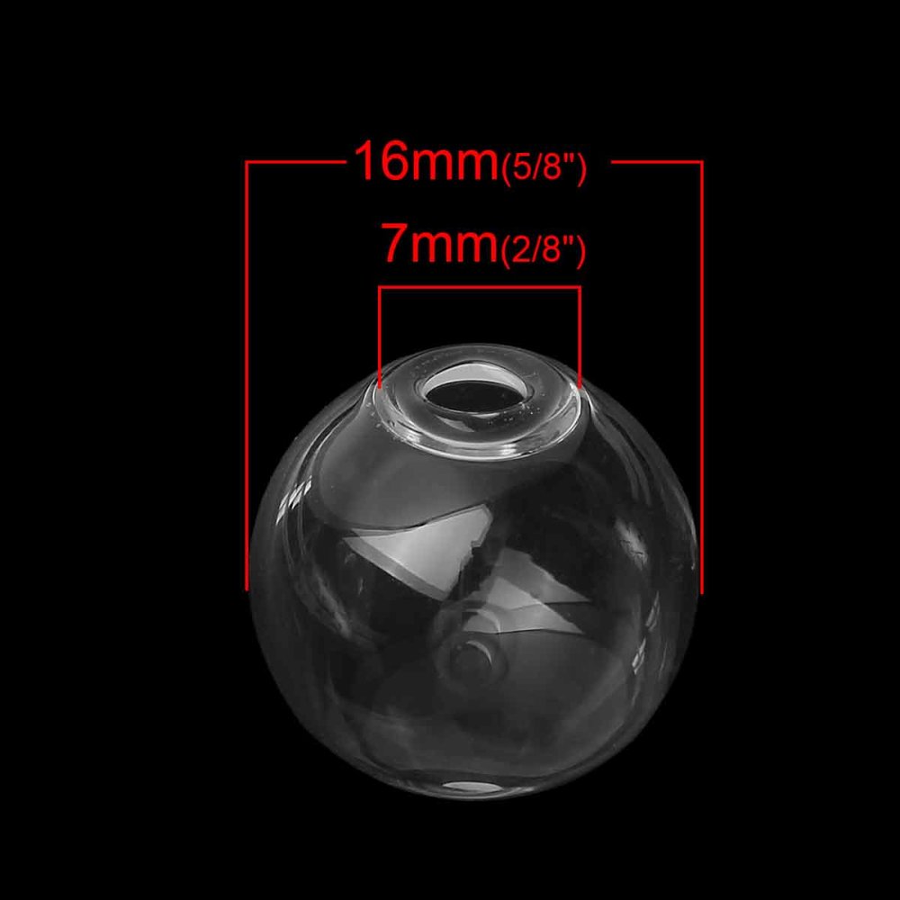 Bolas de vidro redondas 16mm 20 peças para encher