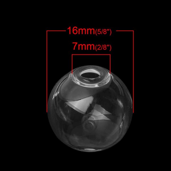 Bolas de vidro redondas 16mm 20 pe&ccedil;as para encher