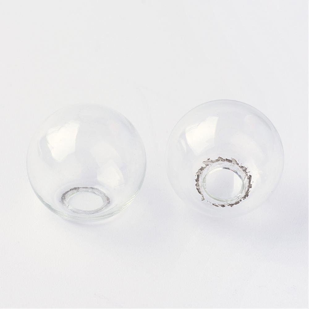Bolas de vidro redondas 14mm 50 peças para encher